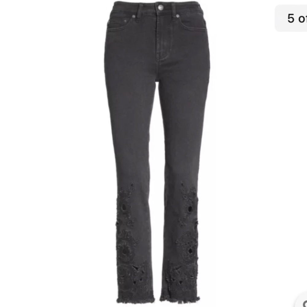 Free People Cutwork Cropped Cigarette Jeans - Picture 5 of 11